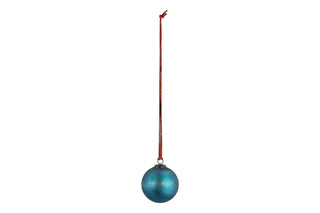 Nkuku Oko Giant Recycled Glass Christmas Bauble – Matt Teal, 15cm
