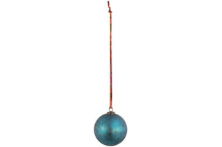 Nkuku Oko Giant Recycled Glass Christmas Bauble – Matt Teal, 15cm