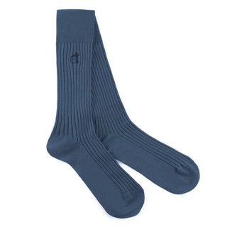 London Sock Company Dash of Class Navy – Men’s Cotton Socks, 6 Pair Gift Box (Size M, 8-10.5)