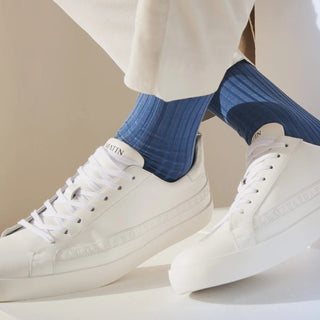 London Sock Company Dash of Class Navy – Men’s Cotton Socks, 6 Pair Gift Box (Size M, 8-10.5)