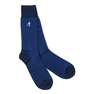 London Sock Company Dash of Class Navy – Men’s Cotton Socks, 6 Pair Gift Box (Size M, 8-10.5)