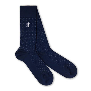 London Sock Company Dash of Class Navy – Men’s Cotton Socks, 6 Pair Gift Box (Size M, 8-10.5)