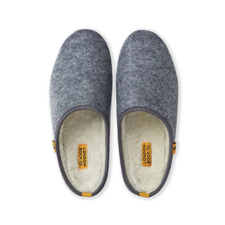 London Sock Company Merino Wool-Lined Slippers – Grey