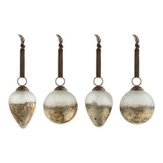 Nkuku Ngolo Recycled Glass Christmas Baubles – Set of 4