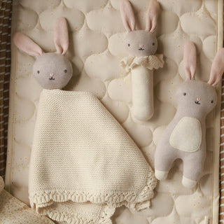 Avery Row Blushing Bunny Cuddle Cloth – Organic Cotton Baby Comforter