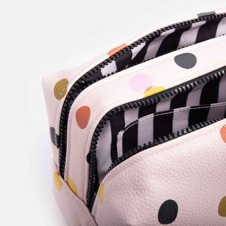 Caroline Gardner Pink Dotty Wash Bag – Women’s Toiletry & Makeup Bag