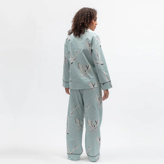 Cyberjammies Grace Swan Print Wide Leg Pyjama Set | Women’s Cotton Modal Nightwear