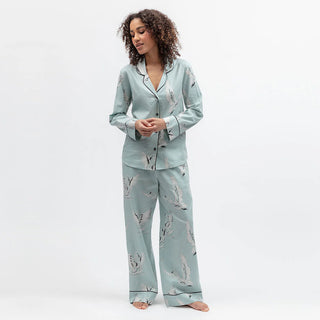 Cyberjammies Grace Swan Print Wide Leg Pyjama Set | Women’s Cotton Modal Nightwear