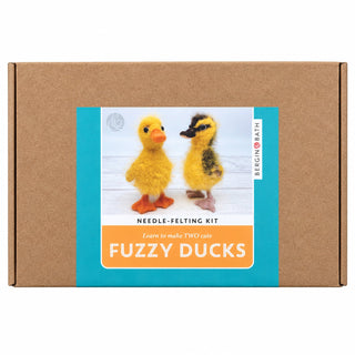 Berlin & Bath Fluffy Ducks Needle Felting Kit – Make 2 Wool Ducks – Craft Kit for Adults & Teens