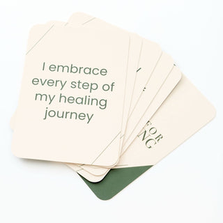 Healing Affirmation Cards – 52 Cards with Wooden Stand