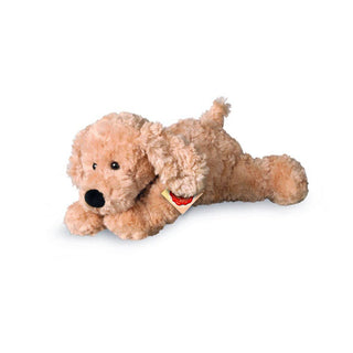 Plush dog toy on a white background