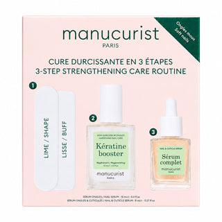 Manucurist Nail Strengthening Kit for Brittle Nails – Keratin Booster, Nail & Cuticle Serum & Mini File Duo