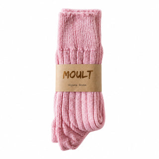 Moult pink alpaca socks