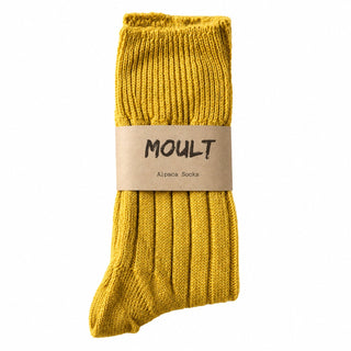 Moult mustard alpaca socks