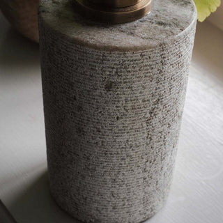 Nkuku Asana Marble Soap Dispenser – Grey, Hand-Etched