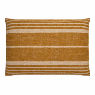 Nkuku textured ochre striped cushion