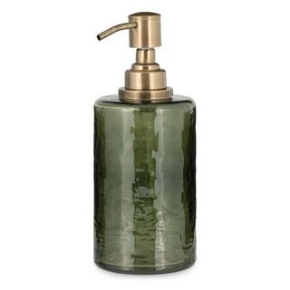 Nkuku Ilcoso Recycled Hammered Glass Soap Dispenser – Green