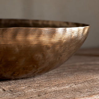 Nkuku Malar Hammered Solid Brass Bowl | Aged Brass Decorative Bowl