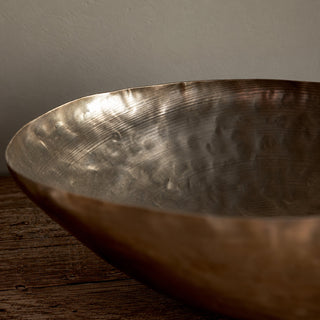 Nkuku Malar Hammered Solid Brass Bowl | Aged Brass Decorative Bowl
