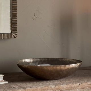 Nkuku Malar Hammered Solid Brass Bowl | Aged Brass Decorative Bowl