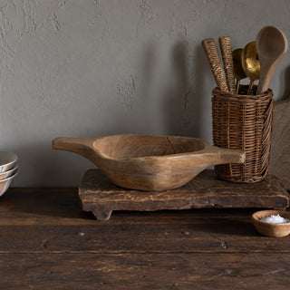 Nkuku Naashta Handled Serving Bowl – Natural Mango Wood