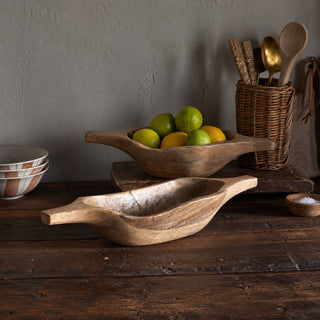 Nkuku Naashta Handled Serving Bowl – Natural Mango Wood