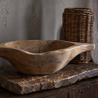 Nkuku Naashta Handled Serving Bowl – Natural Mango Wood
