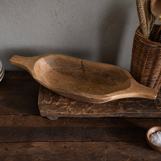 Nkuku Naashta Handled Serving Bowl – Natural Mango Wood