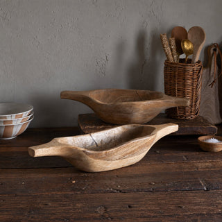 Nkuku Naashta Handled Serving Bowl – Natural Mango Wood