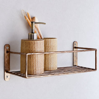 Nkuku Olani Bathroom Shelf – Antique Brass