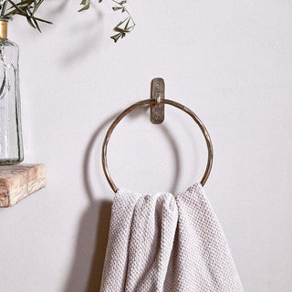 Nkuku Olani Towel Ring – Antique Brass Finish