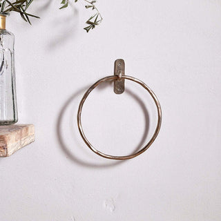 Nkuku Olani Towel Ring – Antique Brass Finish