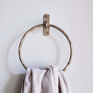 Nkuku Olani Towel Ring – Antique Brass Finish