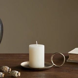 Nkuku Rustic Pillar Candle – Natural Soy Wax Blend, 8cm