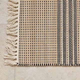 Nkuku Varli Jute & Cotton Doormat – Natural & Black
