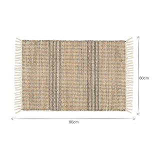 Nkuku Varli Jute & Cotton Doormat – Natural & Black