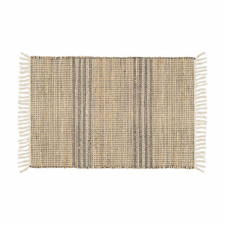 Nkuku Varli Jute & Cotton Doormat – Natural & Black