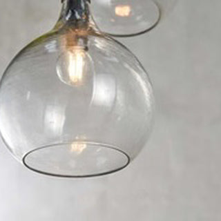 Nkuku Ziva Recycled Glass 3-Light Cluster Pendant – Clear & Antique Brass