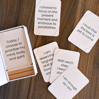Healing Affirmation Cards – 52 Cards with Wooden Stand