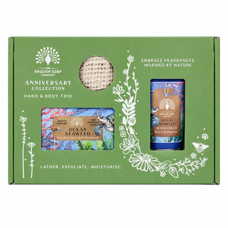 The English Soap Company Ocean Seaweed Hand & Body Gift Set | Anniversary Trio