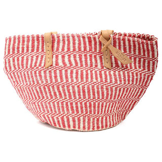 Sisal Basket Bag – Handwoven Rose & Red Tote