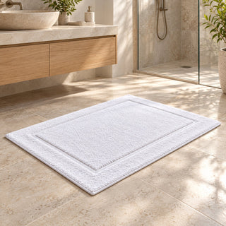Richard Behr 100% Cotton Hotel Bath Mat – White, 50 × 75cm