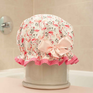 Shower Goddess Flamingo Shower Cap - Luxury Hair Protection