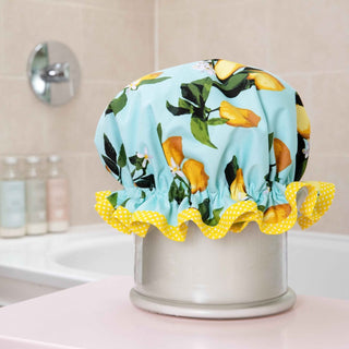 Shower Goddess Lemons Shower Cap – Luxury Hair Protection