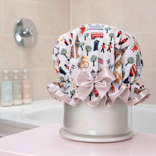 Shower Goddess London Calling Shower Cap - Luxury Hair Protection