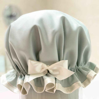 Shower Goddess Sage Green Satin Shower Cap - Luxury Hair Protection