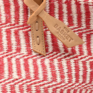 Sisal Basket Bag – Handwoven Rose & Red Tote