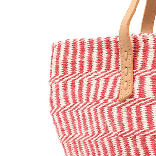 Sisal Basket Bag – Handwoven Rose & Red Tote