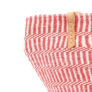 Sisal Basket Bag – Handwoven Rose & Red Tote