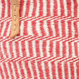 Sisal Basket Bag – Handwoven Rose & Red Tote